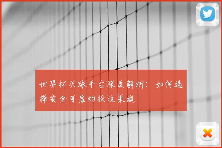 世界杯买球平台深度解析：如何选择安全可靠的投注渠道